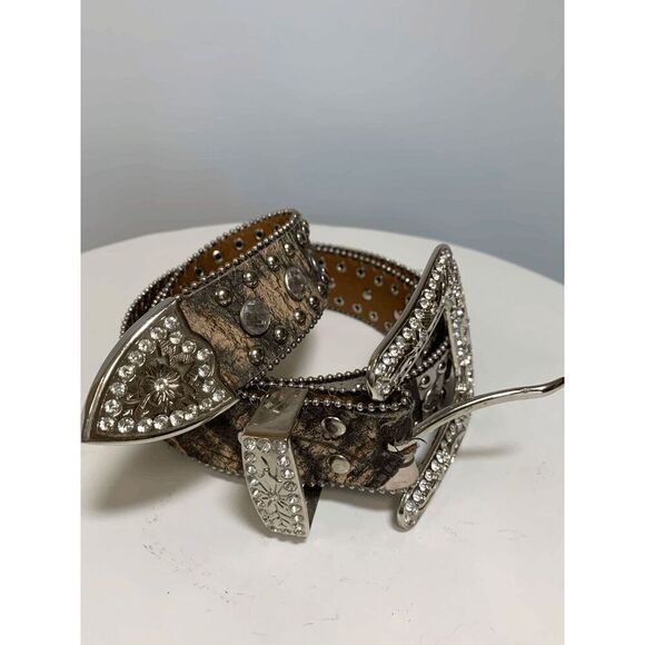 Blazin Roxx Green and Pink Camo Jeweled Western Belt - Picture 1 of 5